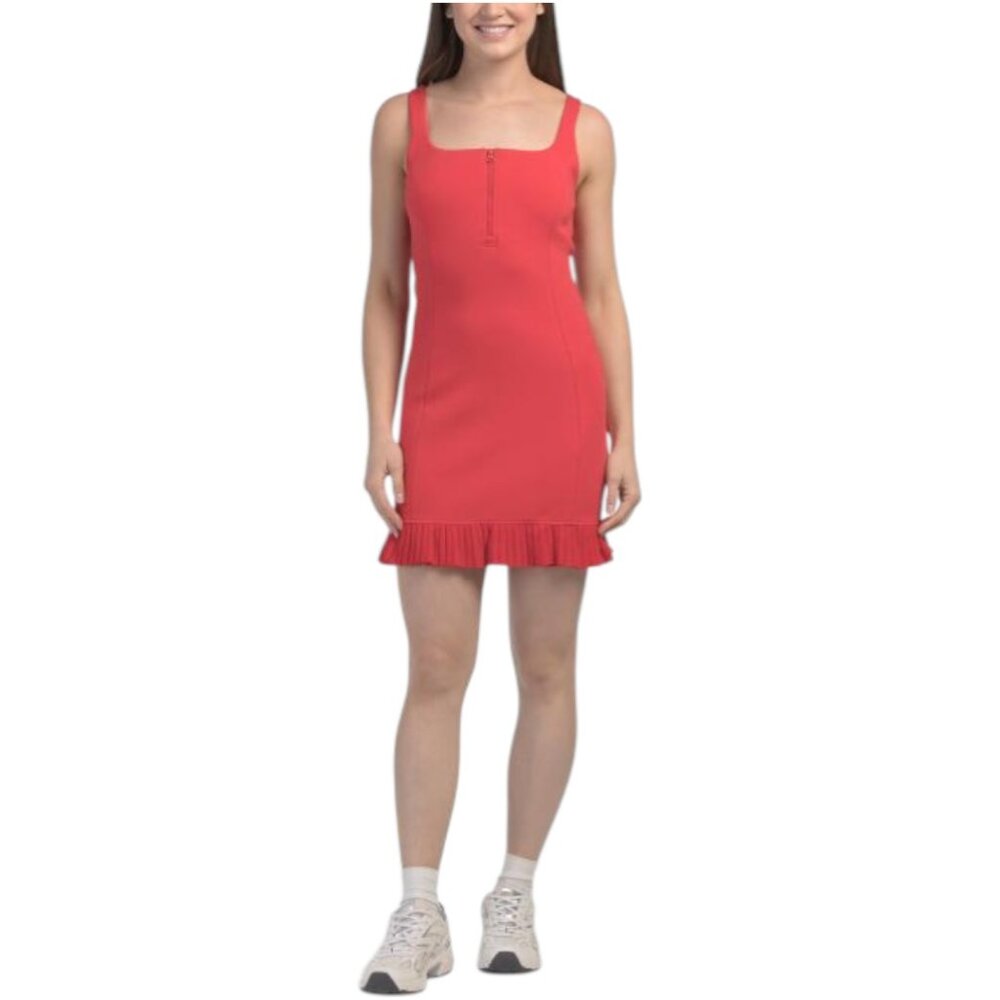 CARBON38 Scuba Pleated Hem Tennis Mini Dress